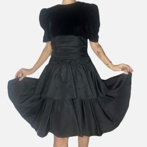 Cute vintage black velour dress